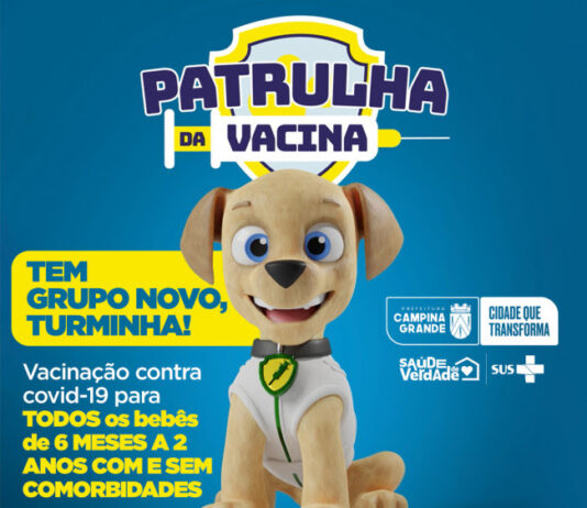 Prefeitura de Campina Grande amplia vacinação da Covid-19 para crianças de seis meses a dois anos sem comorbidades
