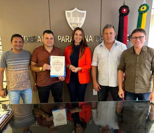 Nova Diretoria do Cruzeiro de Itaporanga faz visita de cortesia à Federação Paraibana de Futebol
