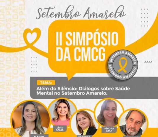 Carol Gomes e Coordenação Municipal de Saúde Mental promovem nesta segunda-feira (18) o II Simpósio da CMCG com o tema Setembro Amarelo