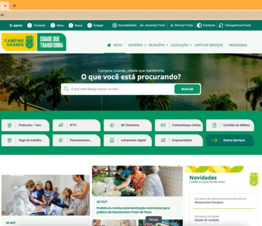 Prefeitura de Campina Grande lança novo portal e prioriza a oferta de serviços à população