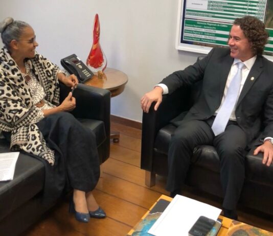 Veneziano e Ministra do Meio Ambiente Marina Silva discutem pautas ambientais durante reunião em Brasília
