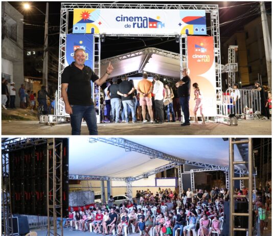 Vereador Anderson Pila inaugura Cinema de Rua.