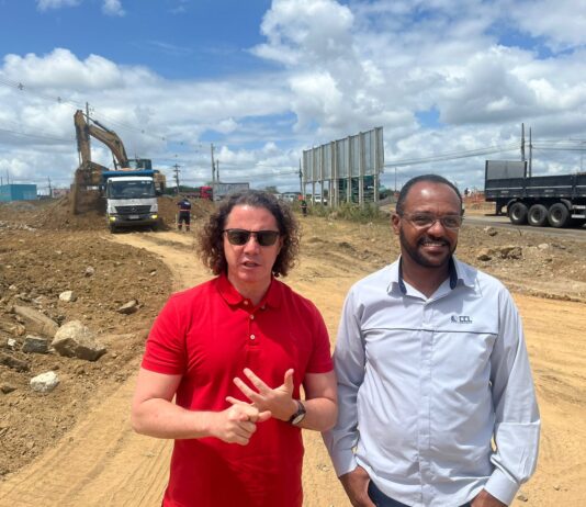 Veneziano inspeciona 3º viaduto da duplicação da BR 230 em Campina Grande e confirma recursos para garantia do cronograma da obra