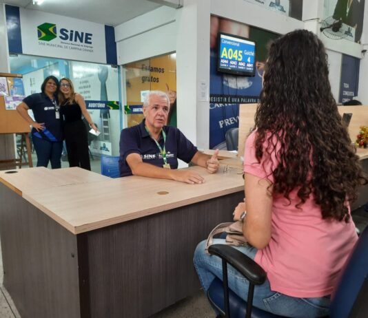 Sine Municipal registra 196 oportunidades de emprego com carteira assinada em Campina Grande