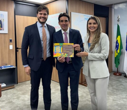 Prestígio: Bruno e Juliana apresentam demandas de Campina a ministros e os convidam para ‘O Maior São João do Mundo’