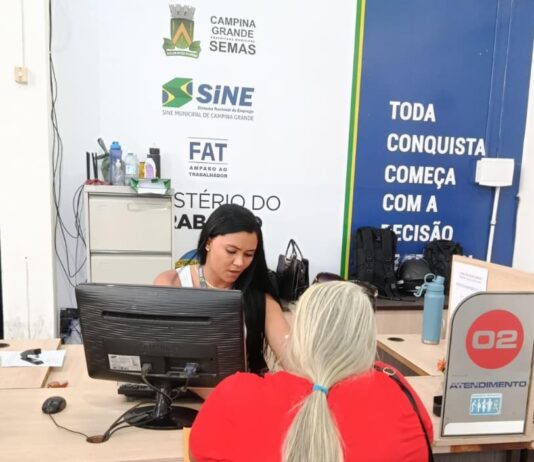 Campina Grande oferece 801 vagas de emprego, nesta semana, conforme sistema de cadastro do Sine Municipal