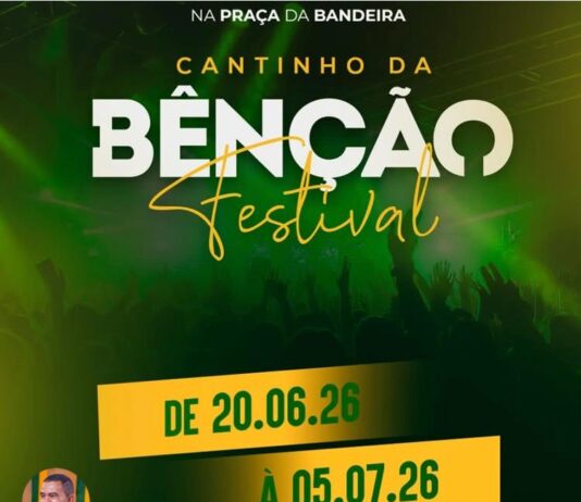 Pastor Luciano Breno confirma Festival Cantinho da Benção acontecerá de 20 de junho a 5 de julho na Praça da Bandeira