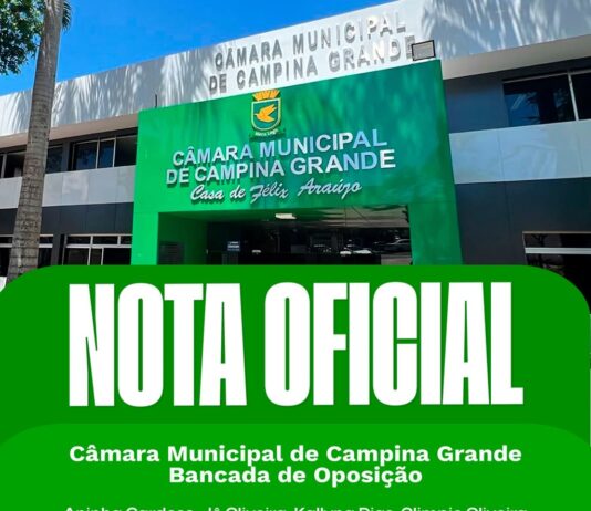 Câmara Municipal de Campina Grande Bancada de oposição – Nota